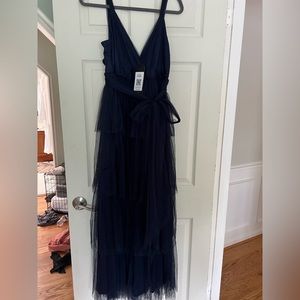 Maternity navy formal dress